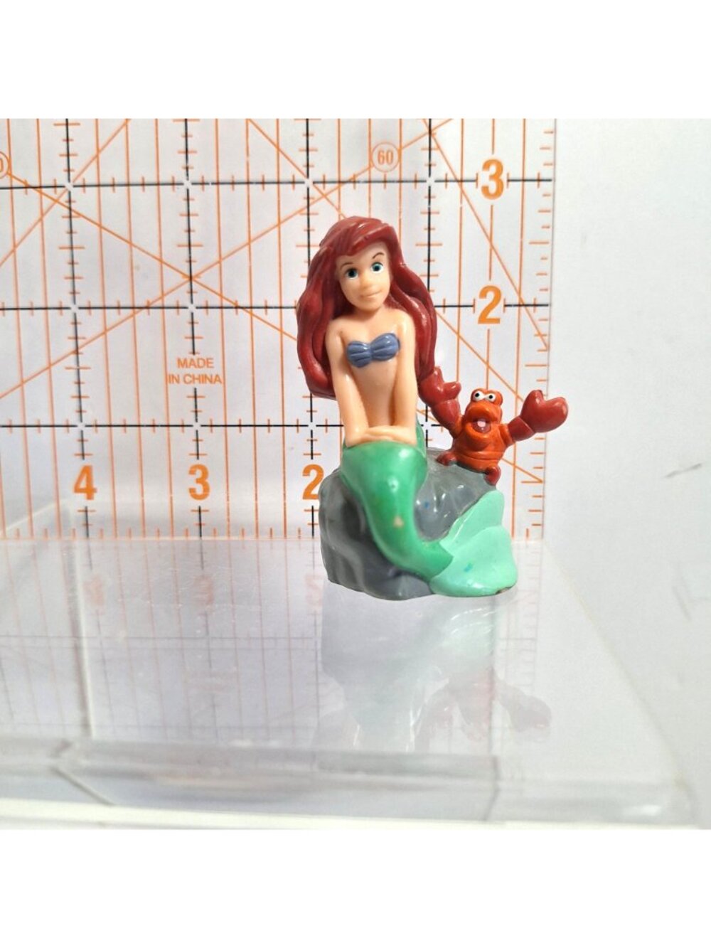 Ariel Sebastian PVC Figure Cake Topper Mermaid Sitting On Rock - Picture 5 of 9